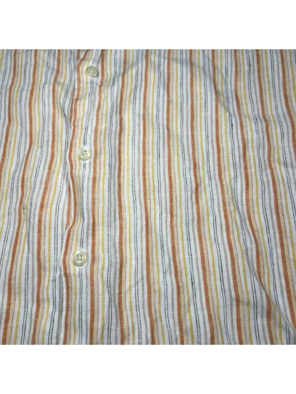 Banana Republic Mens Linen Striped Long Sleeve Button Up Shirt Size Medium